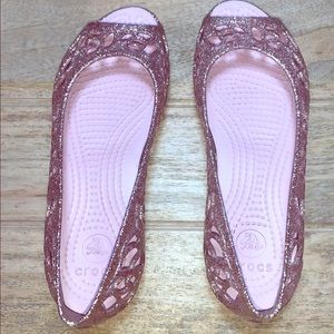 COPY - Crocs Isabella Pink Glitter Jelly Flat San…